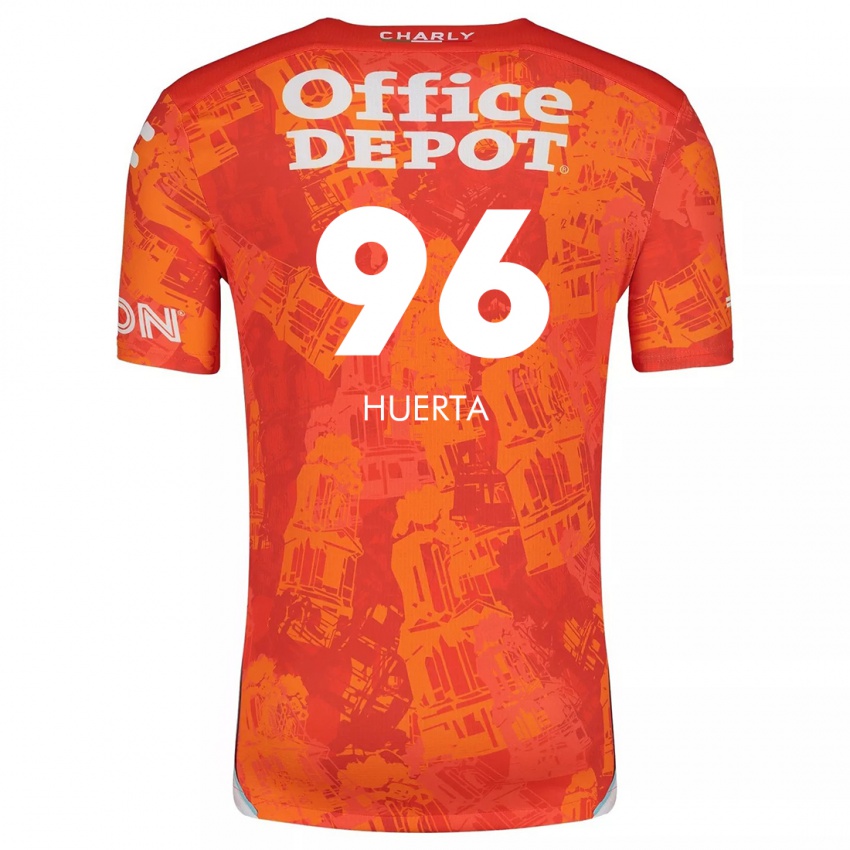 Enfant Maillot Edwin Huerta #96 Orange White Tenues Extérieur 2024/25 T-Shirt Belgique