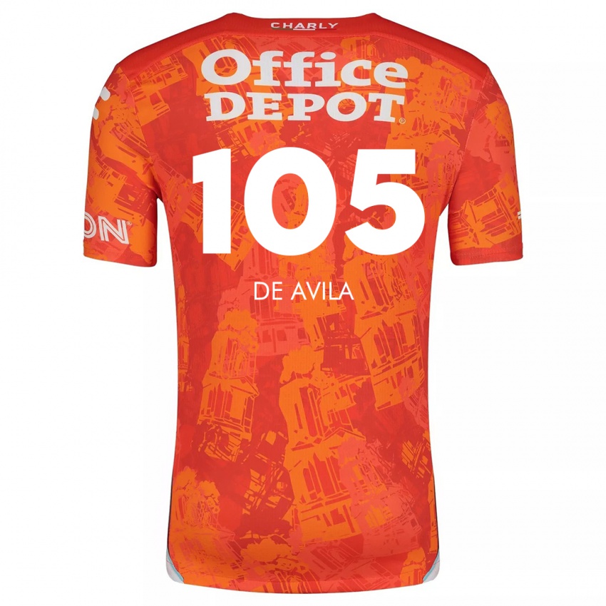 Kinderen José De Ávila #105 Oranje Wit Uitshirt Uittenue 2024/25 T-Shirt België