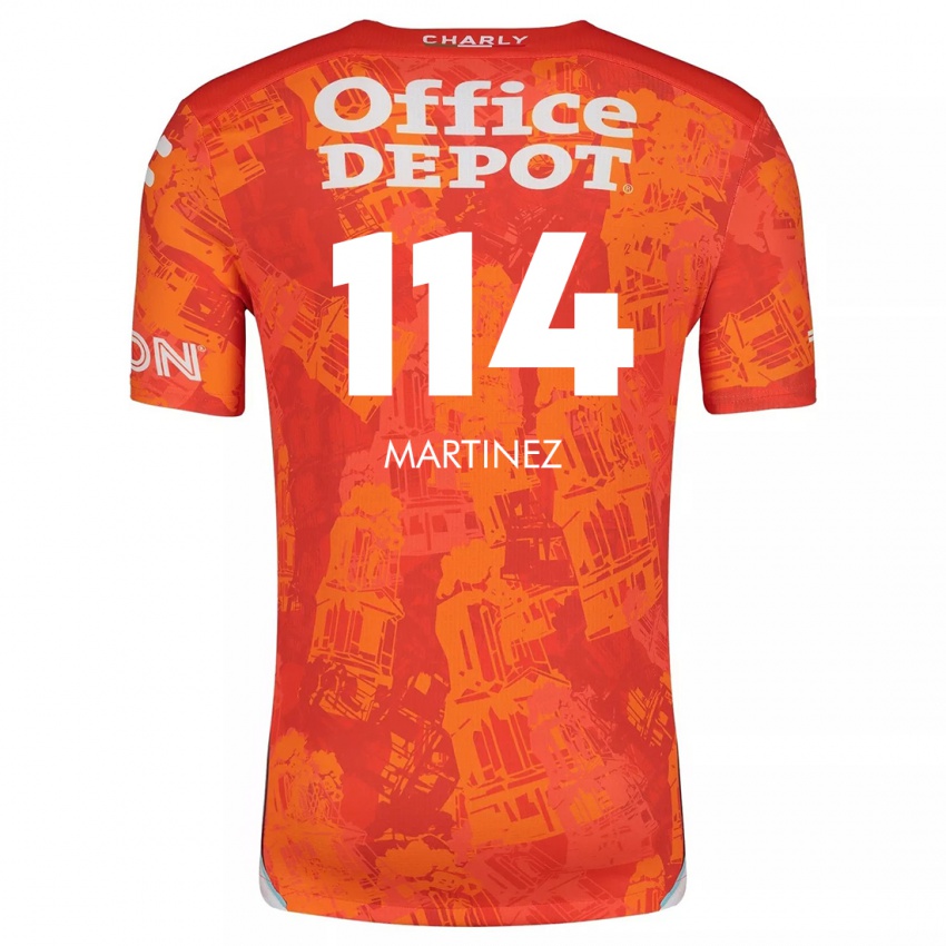 Kinder Jesús Martínez #114 Orange Weiß Auswärtstrikot Trikot 2024/25 T-Shirt Belgien