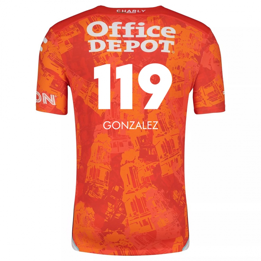 Kinderen Juan González #119 Oranje Wit Uitshirt Uittenue 2024/25 T-Shirt België