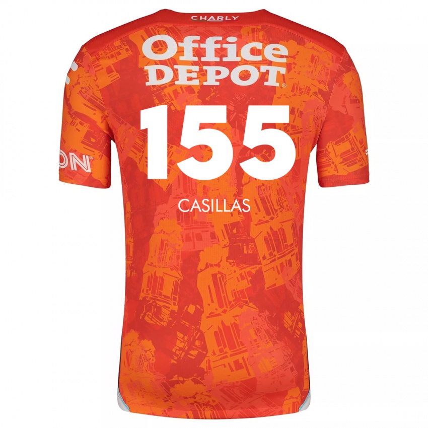 Kinderen Johan Casillas #155 Oranje Wit Uitshirt Uittenue 2024/25 T-Shirt België