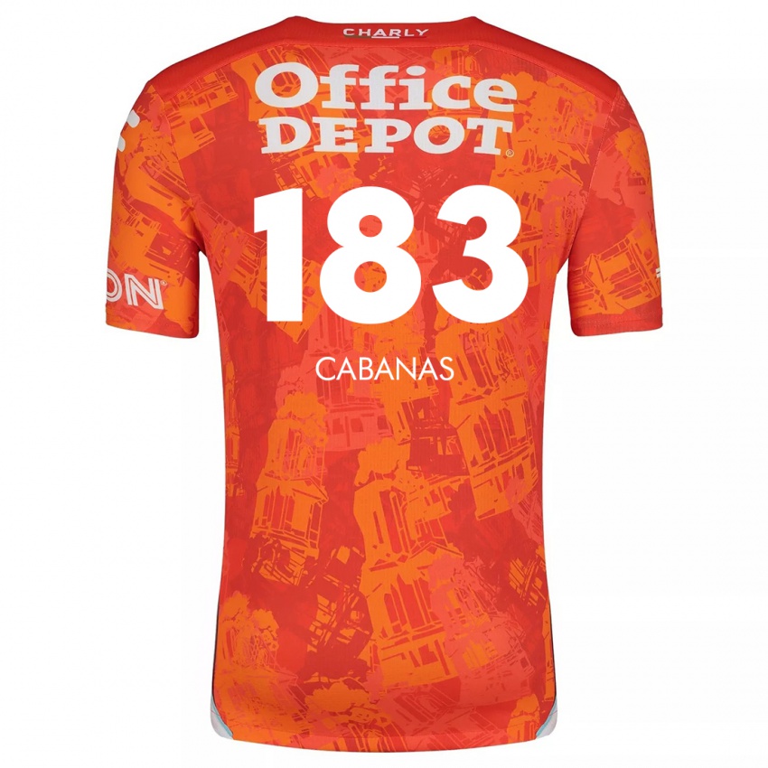 Enfant Maillot Mauricio Cabañas #183 Orange White Tenues Extérieur 2024/25 T-Shirt Belgique