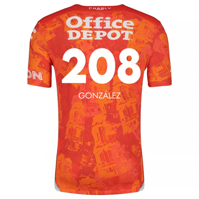 Enfant Maillot Osvaldo González #208 Orange White Tenues Extérieur 2024/25 T-Shirt Belgique