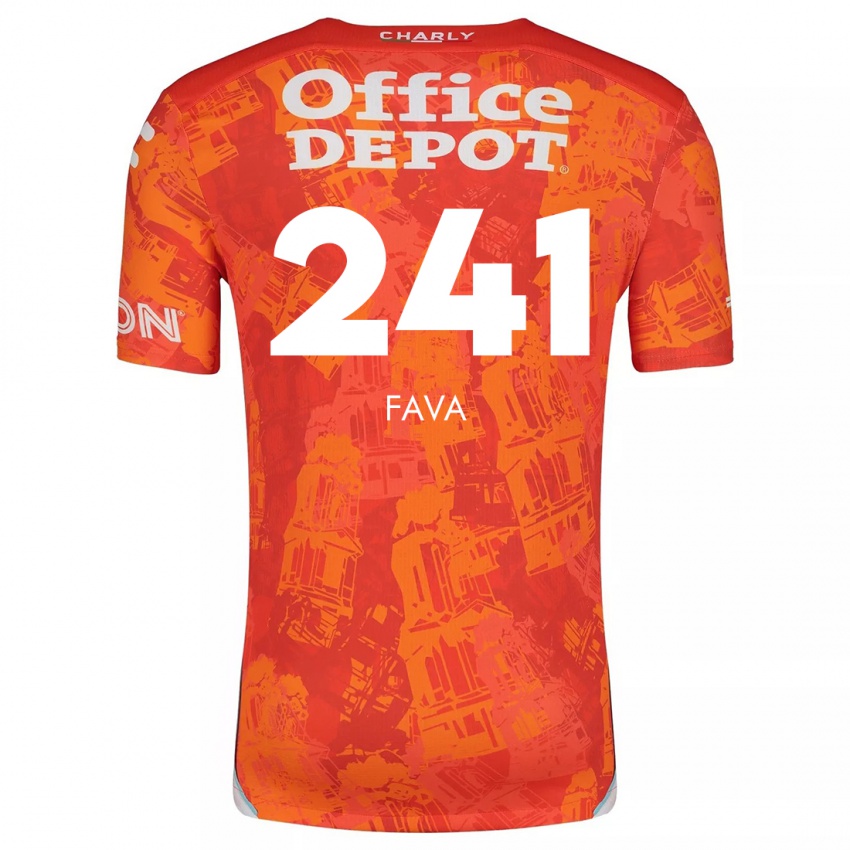 Enfant Maillot Marco Fava #241 Orange White Tenues Extérieur 2024/25 T-Shirt Belgique