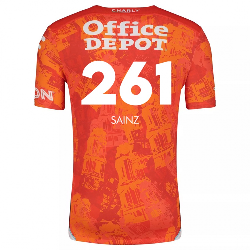 Enfant Maillot Diego Sáinz #261 Orange White Tenues Extérieur 2024/25 T-Shirt Belgique