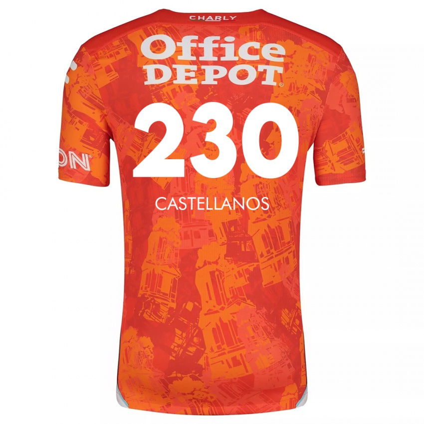 Kinderen Edson Castellanos #230 Oranje Wit Uitshirt Uittenue 2024/25 T-Shirt België