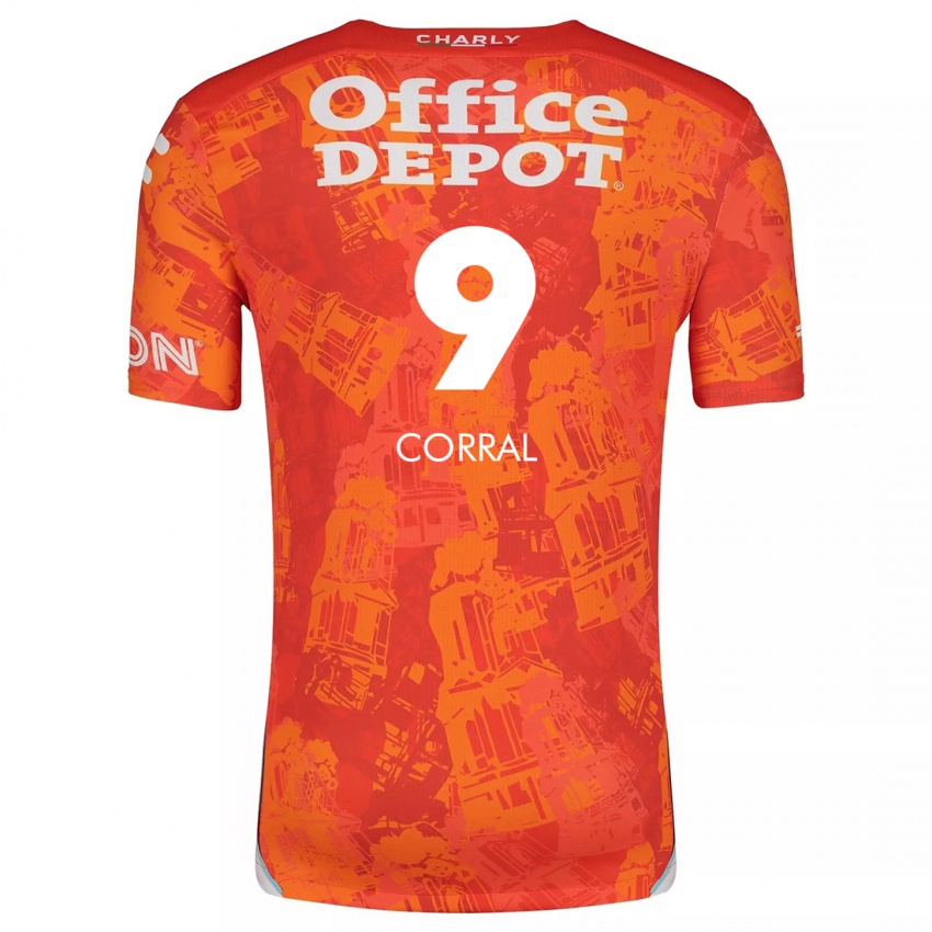 Enfant Maillot Charlyn Corral #9 Orange White Tenues Extérieur 2024/25 T-Shirt Belgique