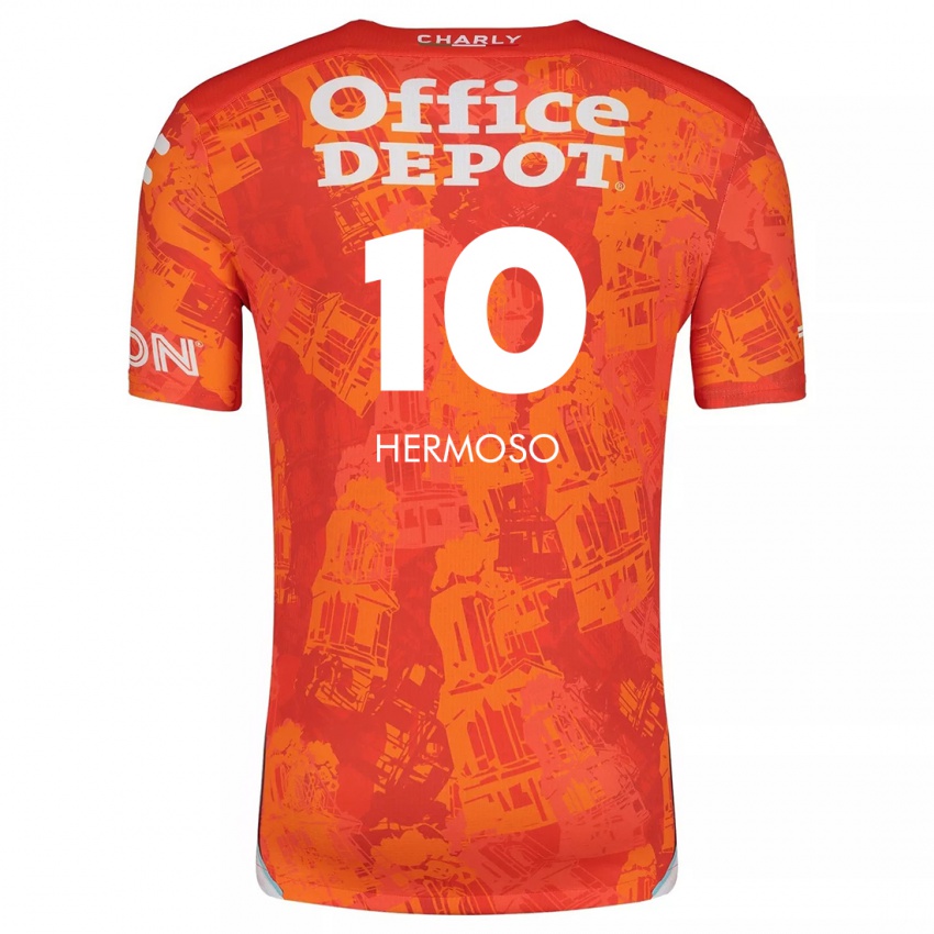 Enfant Maillot Jennifer Hermoso #10 Orange White Tenues Extérieur 2024/25 T-Shirt Belgique