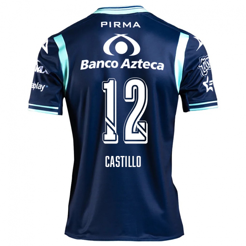 Enfant Maillot Raúl Castillo #12 Bleu Marine Tenues Extérieur 2024/25 T-Shirt Belgique