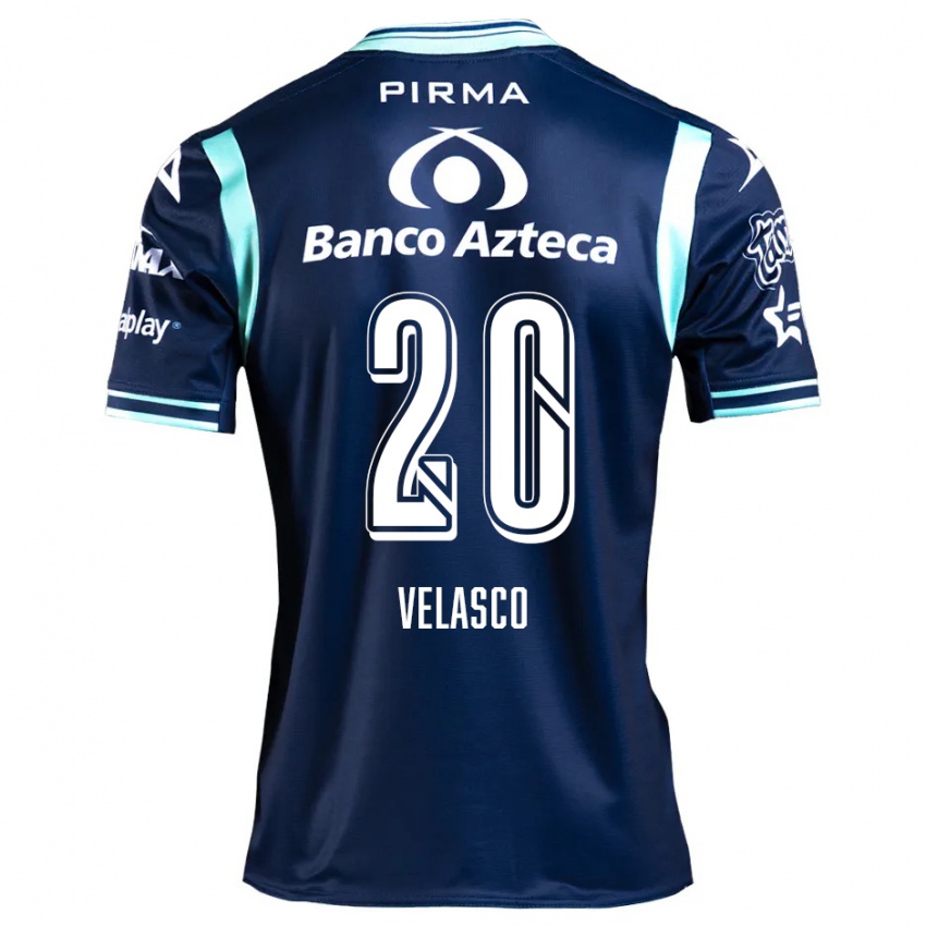 Enfant Maillot Kevin Velasco #20 Bleu Marine Tenues Extérieur 2024/25 T-Shirt Belgique