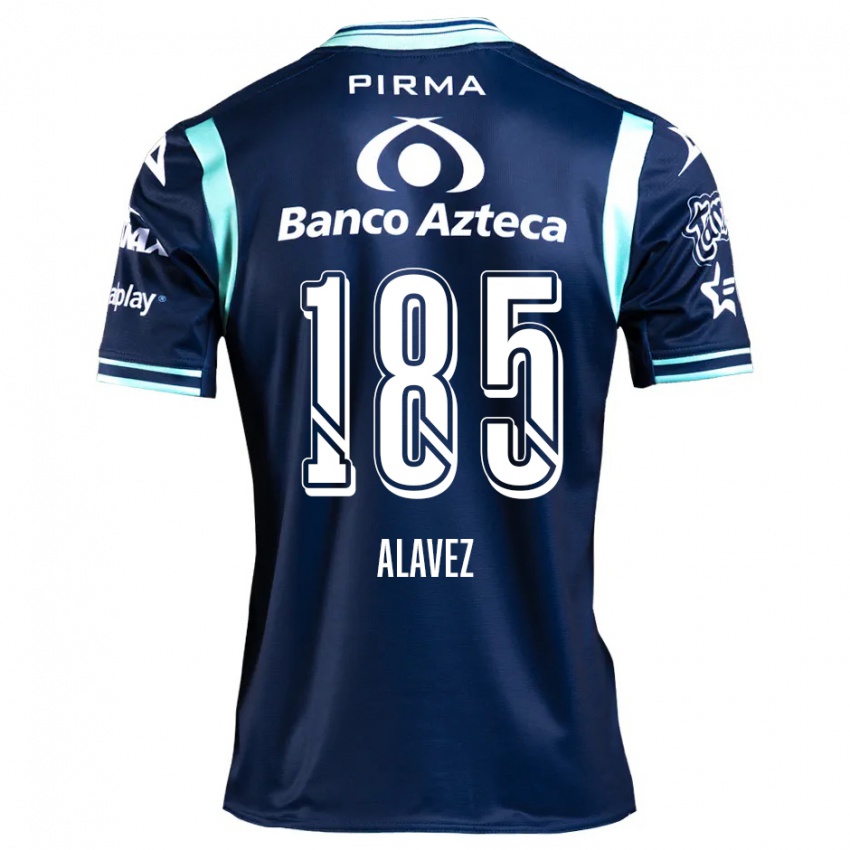 Enfant Maillot Brian Alavez #185 Bleu Marine Tenues Extérieur 2024/25 T-Shirt Belgique