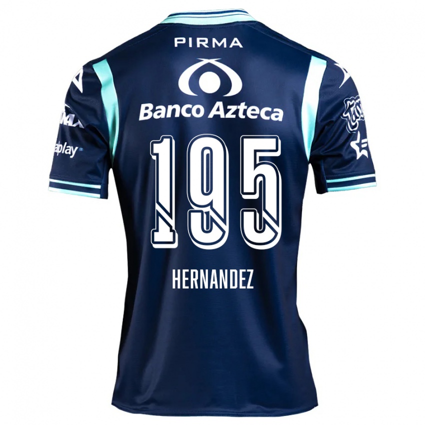 Kinderen Daniel Hernández #195 Marineblauw Uitshirt Uittenue 2024/25 T-Shirt België