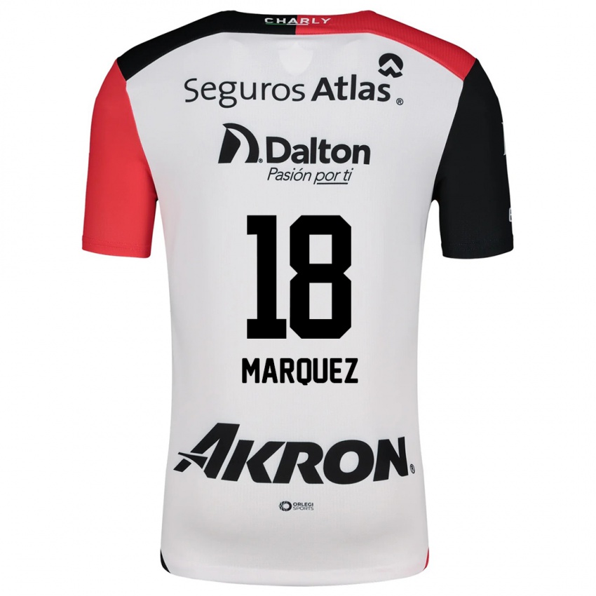 Enfant Maillot Jeremy Márquez #18 Blanc Rouge Noir Tenues Extérieur 2024/25 T-Shirt Belgique