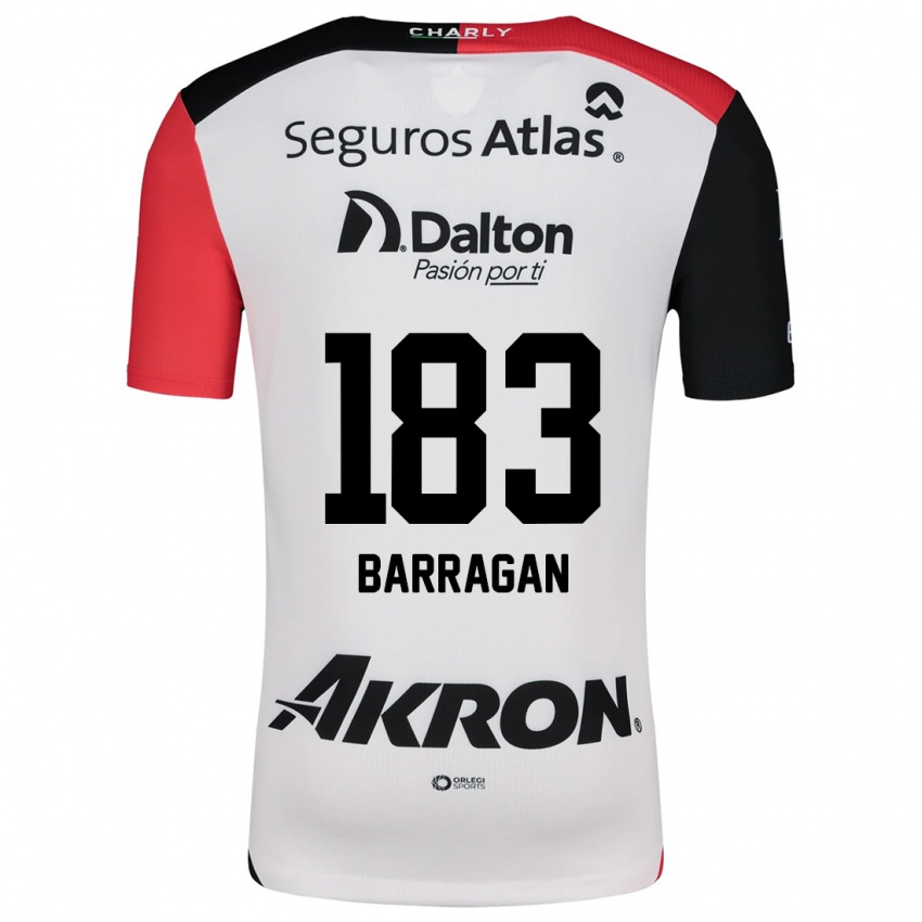 Enfant Maillot Roberto Barragán #183 Blanc Rouge Noir Tenues Extérieur 2024/25 T-Shirt Belgique