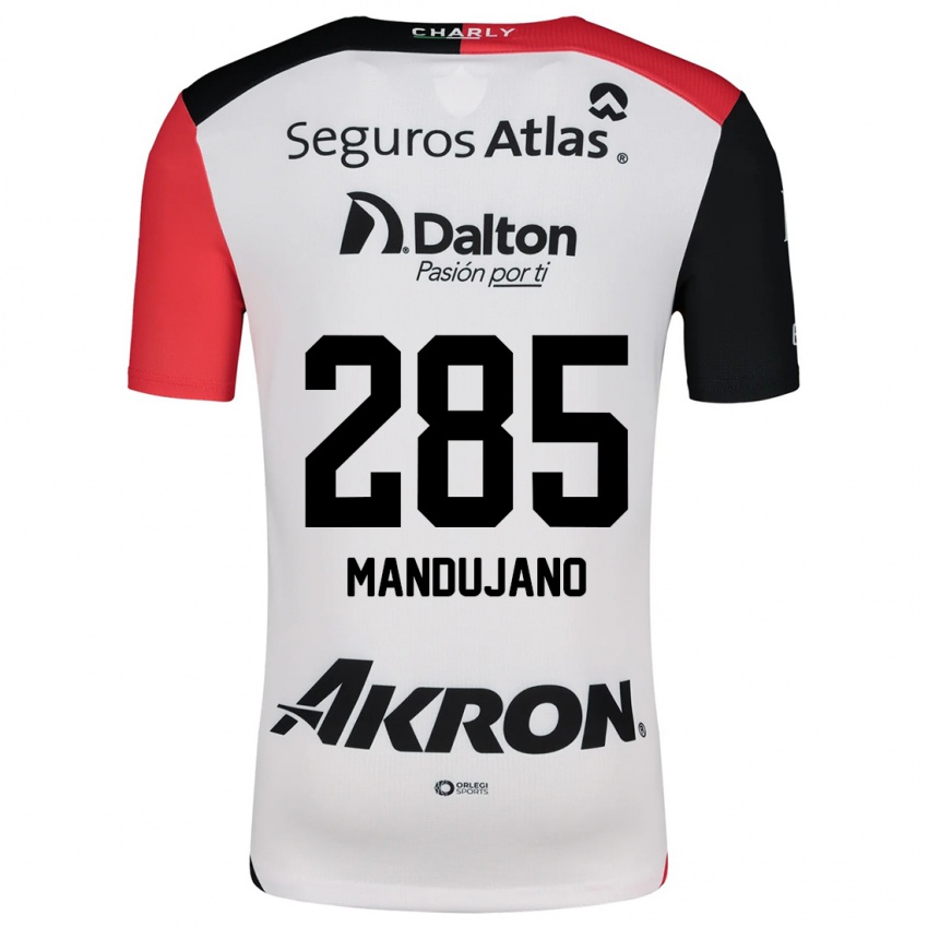 Kinderen Sebastián Mandujano #285 Wit Rood Zwart Uitshirt Uittenue 2024/25 T-Shirt België