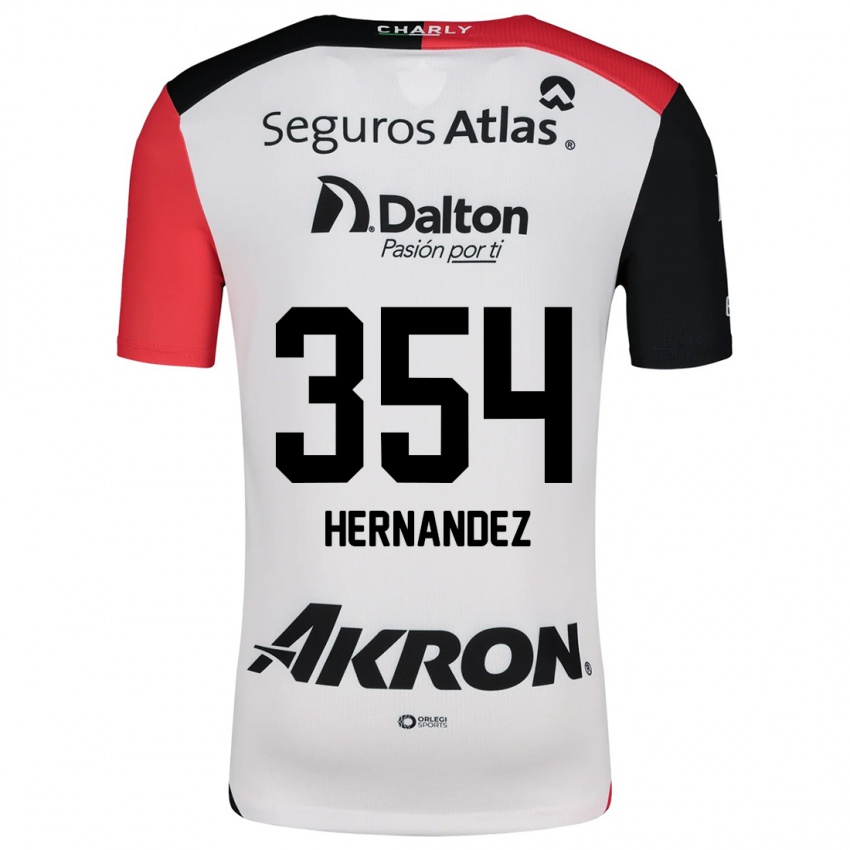 Kinderen Daniel Hernández #354 Wit Rood Zwart Uitshirt Uittenue 2024/25 T-Shirt België