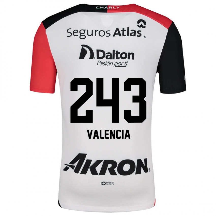 Enfant Maillot Luis Valencia #243 Blanc Rouge Noir Tenues Extérieur 2024/25 T-Shirt Belgique