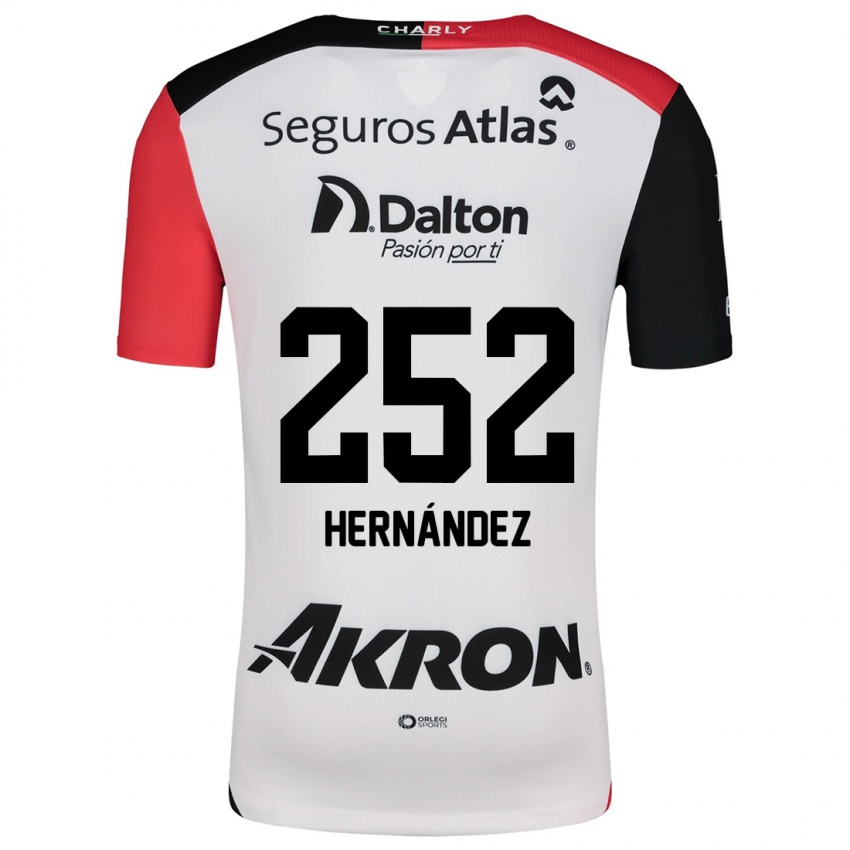 Enfant Maillot Luis Hernández #252 Blanc Rouge Noir Tenues Extérieur 2024/25 T-Shirt Belgique