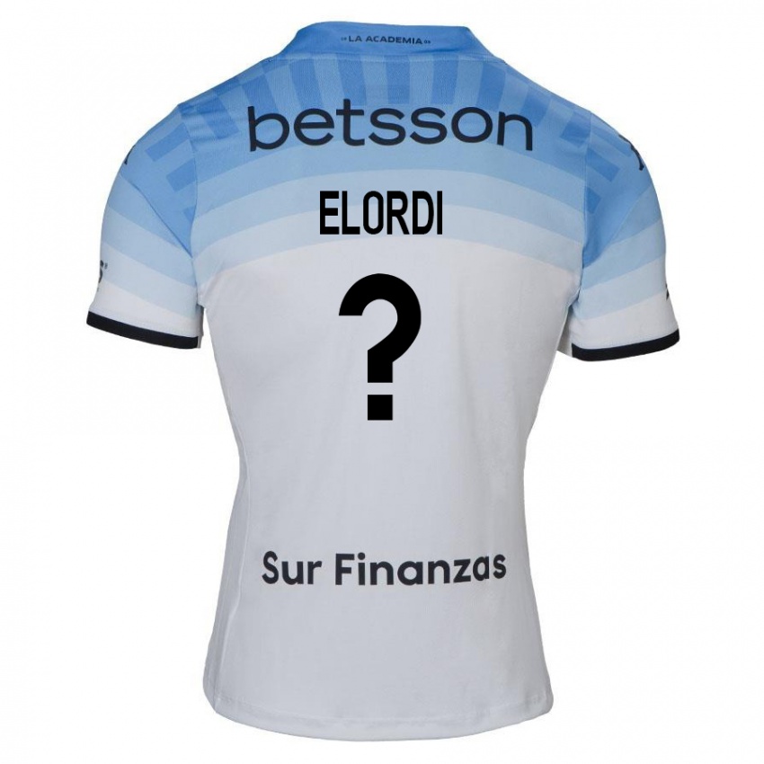 Kinderen Juan Elordi #0 Wit Blauw Zwart Uitshirt Uittenue 2024/25 T-Shirt België