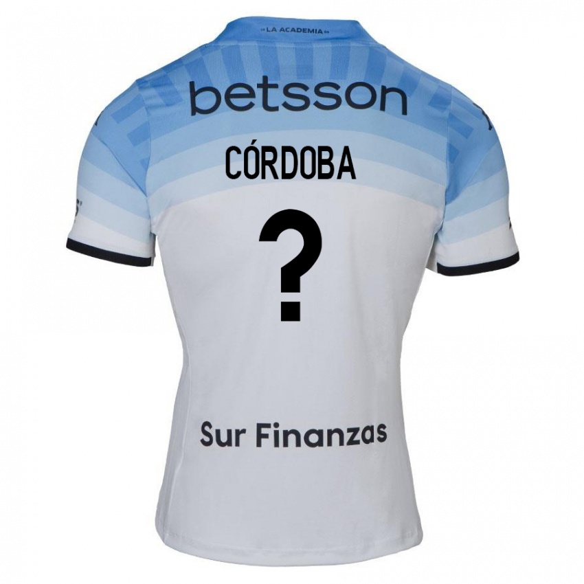 Kinderen Gonzalo Córdoba #0 Wit Blauw Zwart Uitshirt Uittenue 2024/25 T-Shirt België