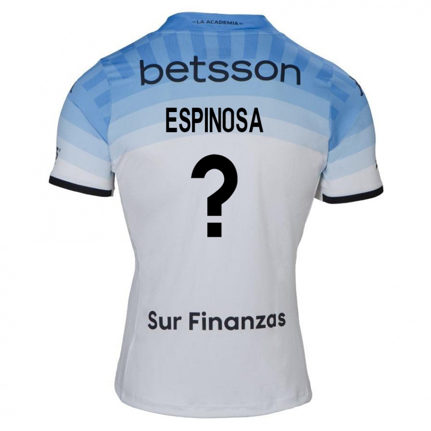 Kinderen Bautista Espinosa #0 Wit Blauw Zwart Uitshirt Uittenue 2024/25 T-Shirt België