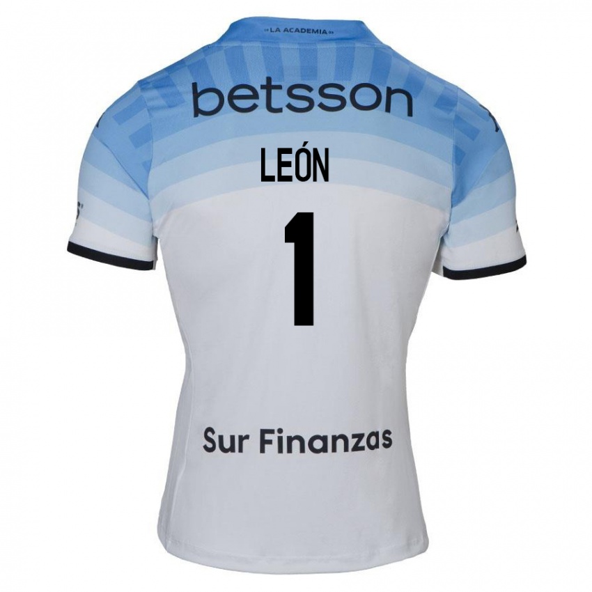 Kinderen Roberto León #1 Wit Blauw Zwart Uitshirt Uittenue 2024/25 T-Shirt België