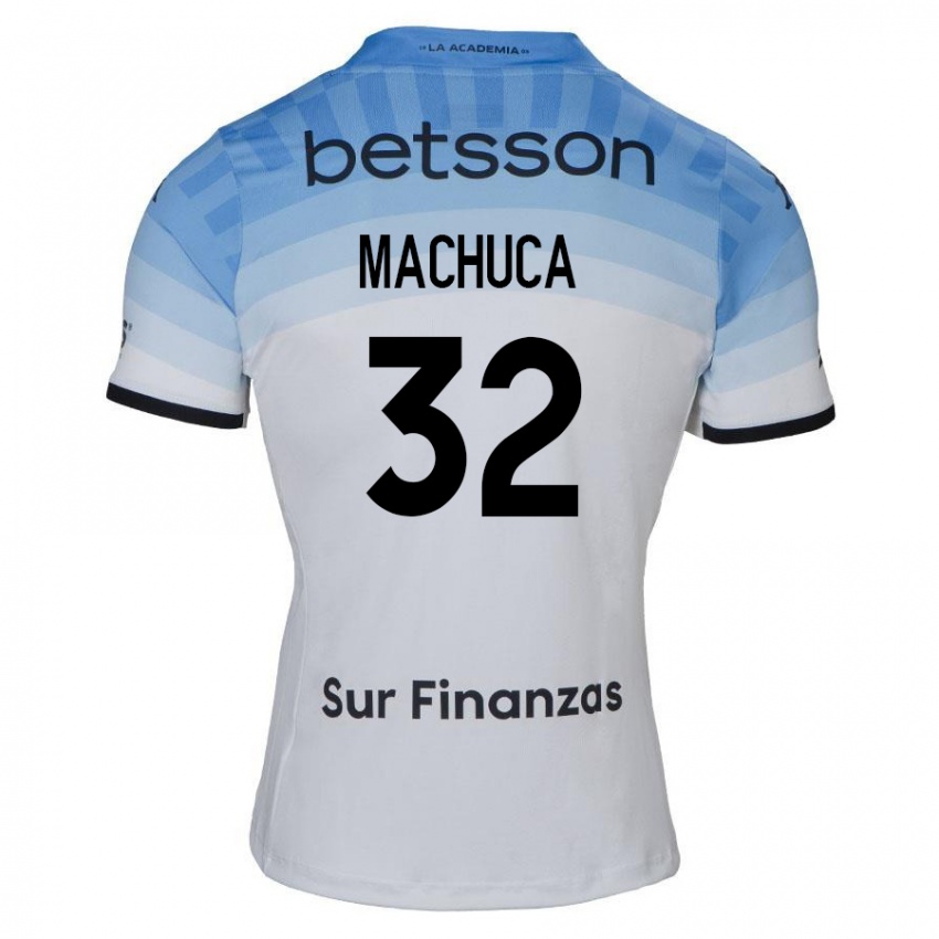 Kinderen Elías Machuca #32 Wit Blauw Zwart Uitshirt Uittenue 2024/25 T-Shirt België