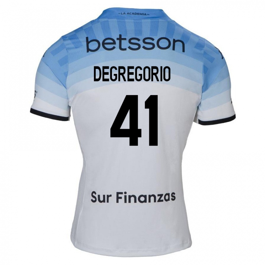 Kinderen Ramiro Degregorio #41 Wit Blauw Zwart Uitshirt Uittenue 2024/25 T-Shirt België