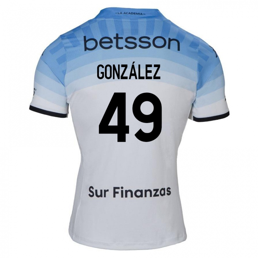 Kinderen David González #49 Wit Blauw Zwart Uitshirt Uittenue 2024/25 T-Shirt België