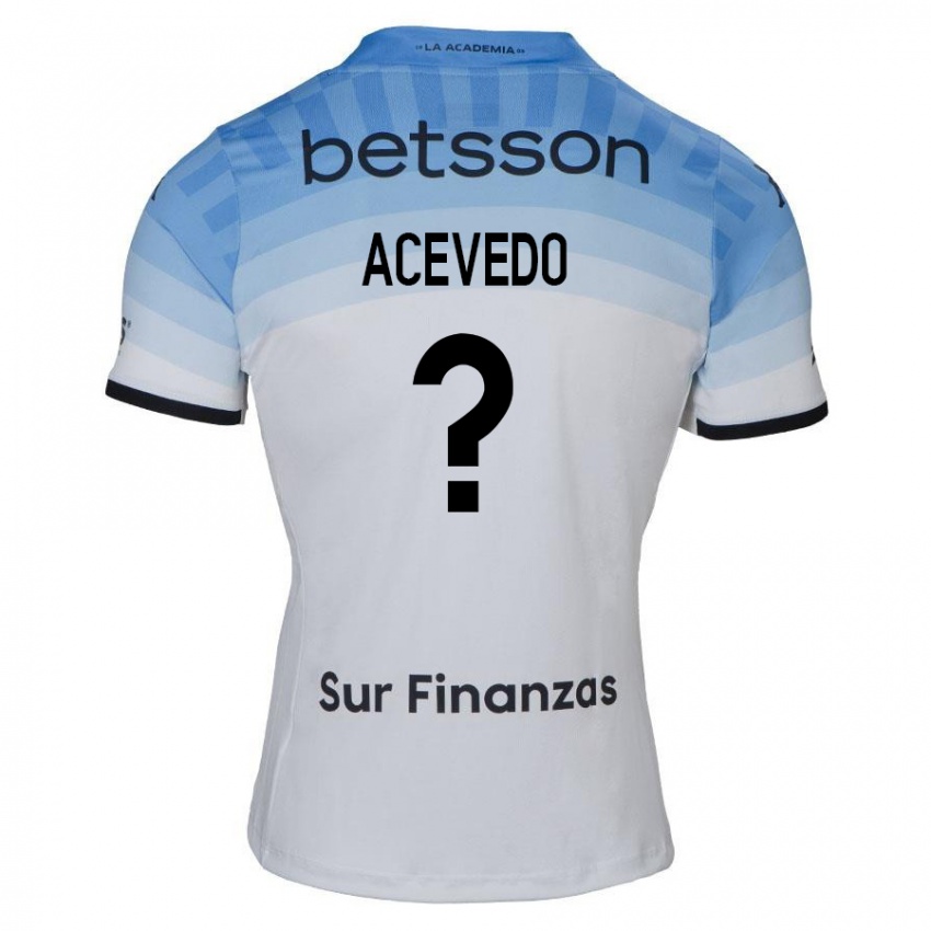 Kinderen Matías Acevedo #0 Wit Blauw Zwart Uitshirt Uittenue 2024/25 T-Shirt België