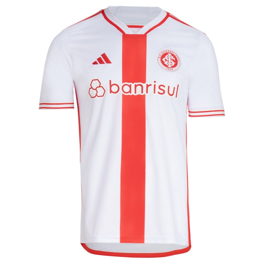 Enfant Maillot Fabricio Bustos #16 Blanc Rouge Tenues Extérieur 2024/25 T-Shirt Belgique