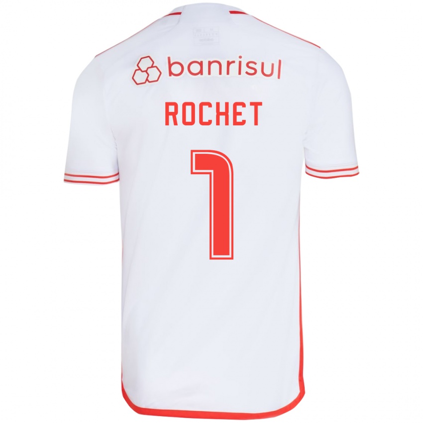 Kinder Sergio Rochet #1 Weiß Rot Auswärtstrikot Trikot 2024/25 T-Shirt Belgien