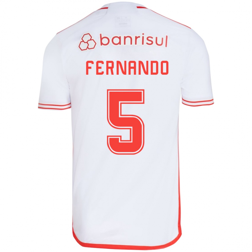 Kinder Fernando #5 Weiß Rot Auswärtstrikot Trikot 2024/25 T-Shirt Belgien