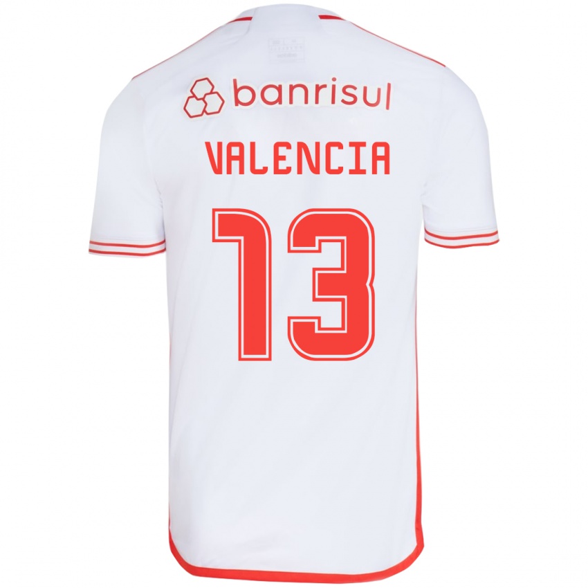 Enfant Maillot Enner Valencia #13 Blanc Rouge Tenues Extérieur 2024/25 T-Shirt Belgique