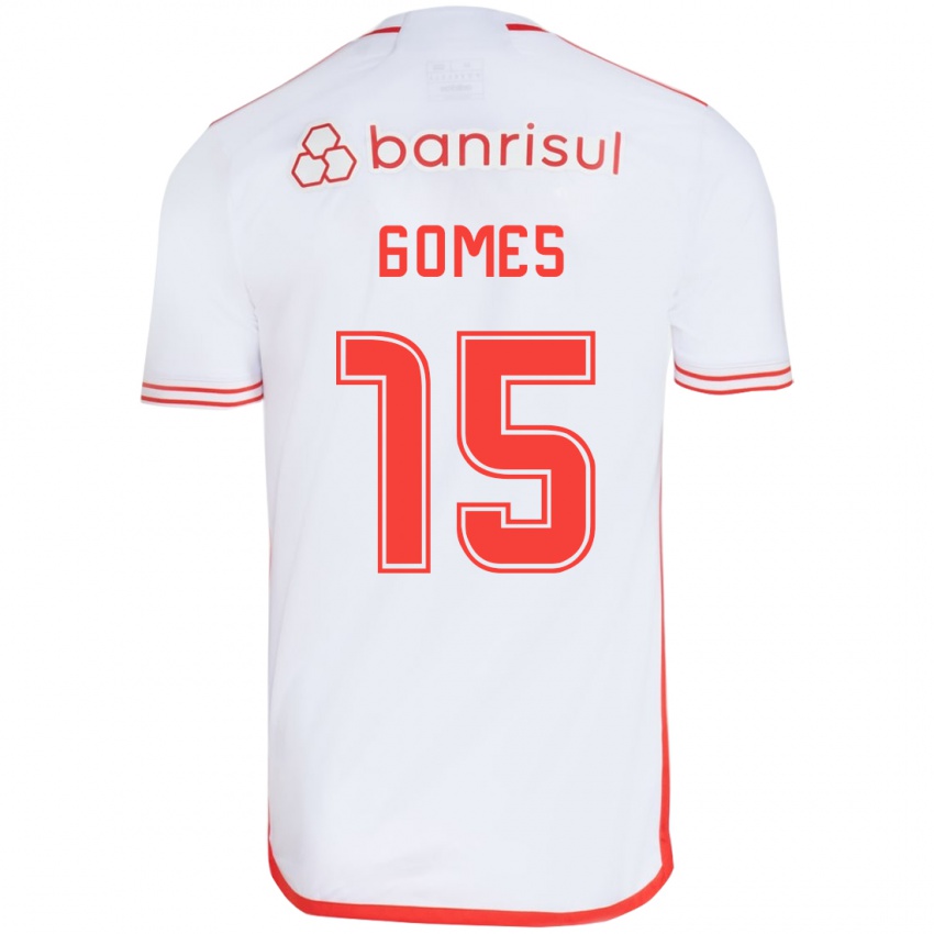 Kinder Bruno Gomes #15 Weiß Rot Auswärtstrikot Trikot 2024/25 T-Shirt Belgien