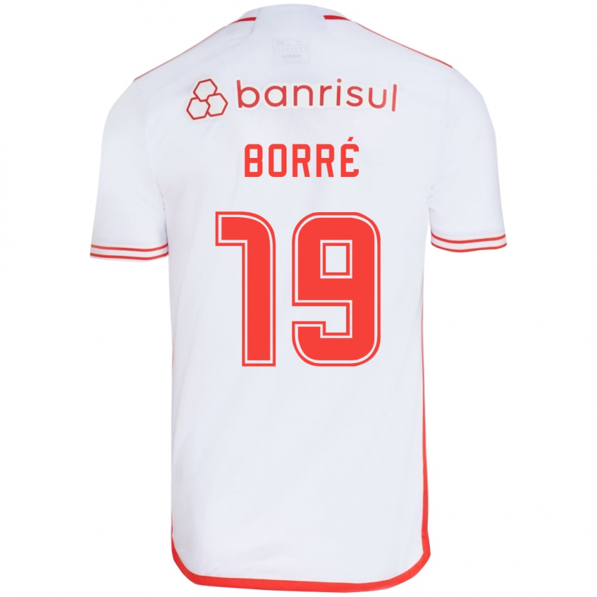 Kinder Rafael Borré #19 Weiß Rot Auswärtstrikot Trikot 2024/25 T-Shirt Belgien