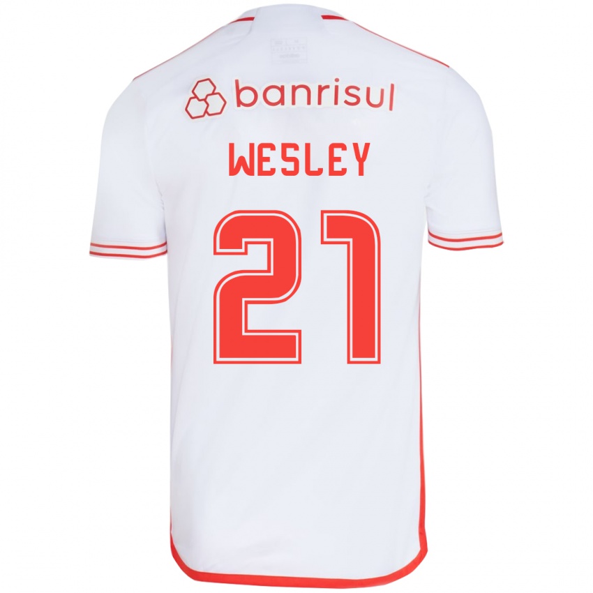 Kinder Wesley #21 Weiß Rot Auswärtstrikot Trikot 2024/25 T-Shirt Belgien