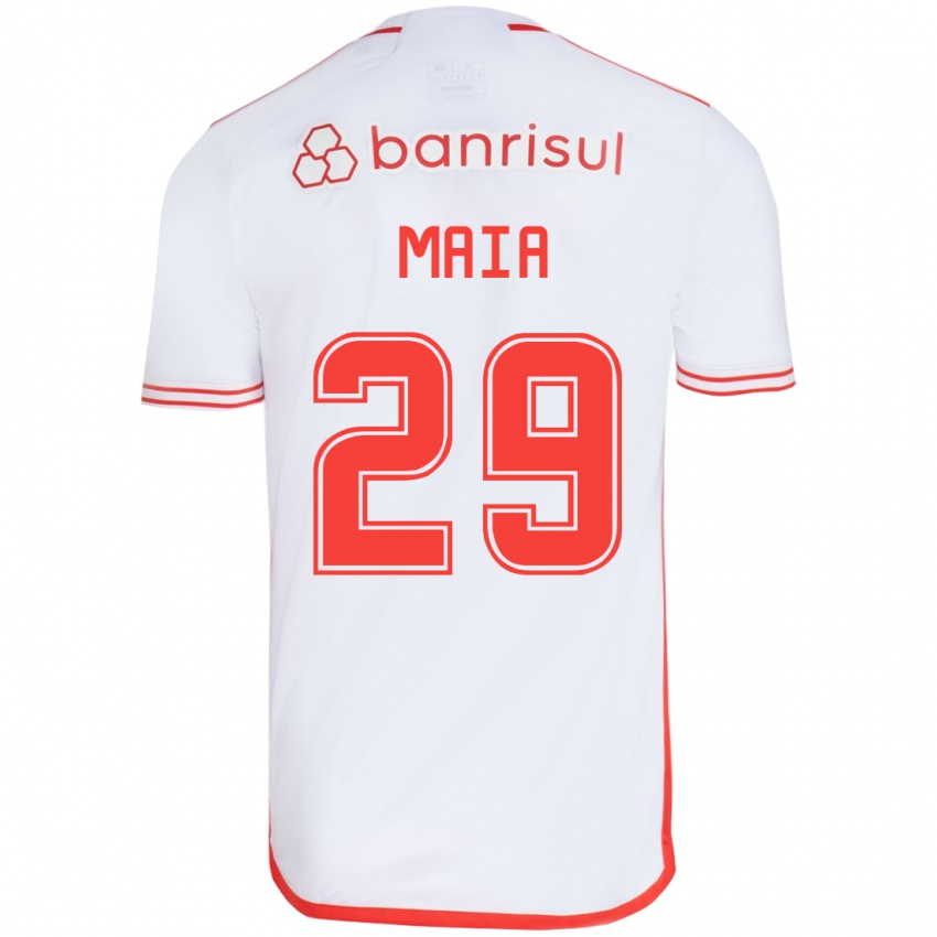 Enfant Maillot Thiago Maia #29 Blanc Rouge Tenues Extérieur 2024/25 T-Shirt Belgique