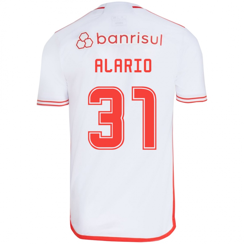 Enfant Maillot Lucas Alario #31 Blanc Rouge Tenues Extérieur 2024/25 T-Shirt Belgique