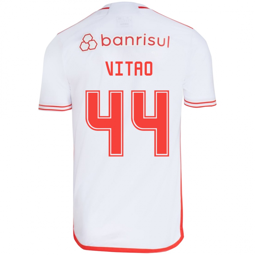 Enfant Maillot Vitão #44 Blanc Rouge Tenues Extérieur 2024/25 T-Shirt Belgique