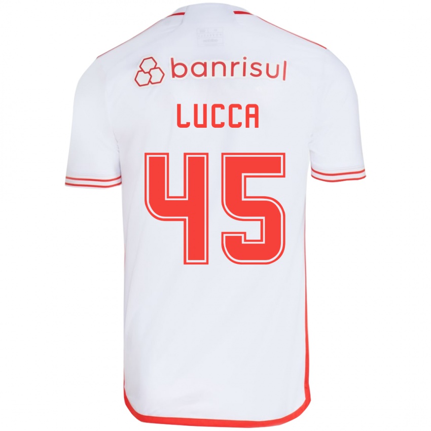 Kinderen Lucca #45 Wit Rood Uitshirt Uittenue 2024/25 T-Shirt België