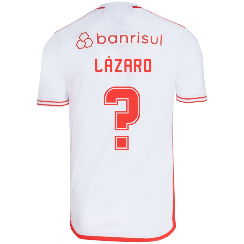 Enfant Maillot Lázaro #0 Blanc Rouge Tenues Extérieur 2024/25 T-Shirt Belgique