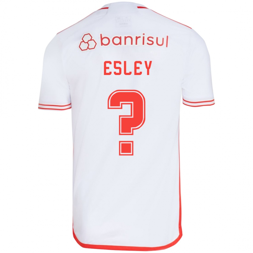 Enfant Maillot Esley #0 Blanc Rouge Tenues Extérieur 2024/25 T-Shirt Belgique