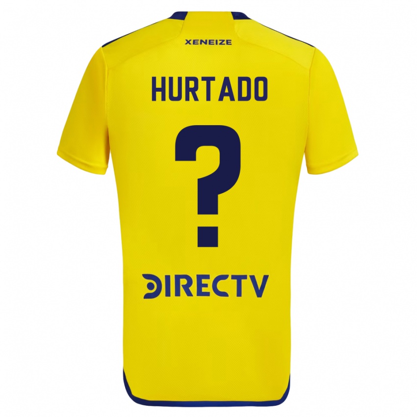 Enfant Maillot Jan Hurtado #0 Jaune Bleu Tenues Extérieur 2024/25 T-Shirt Belgique