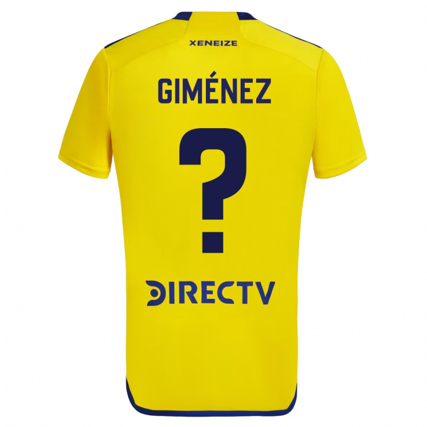 Enfant Maillot Milton Giménez #0 Jaune Bleu Tenues Extérieur 2024/25 T-Shirt Belgique