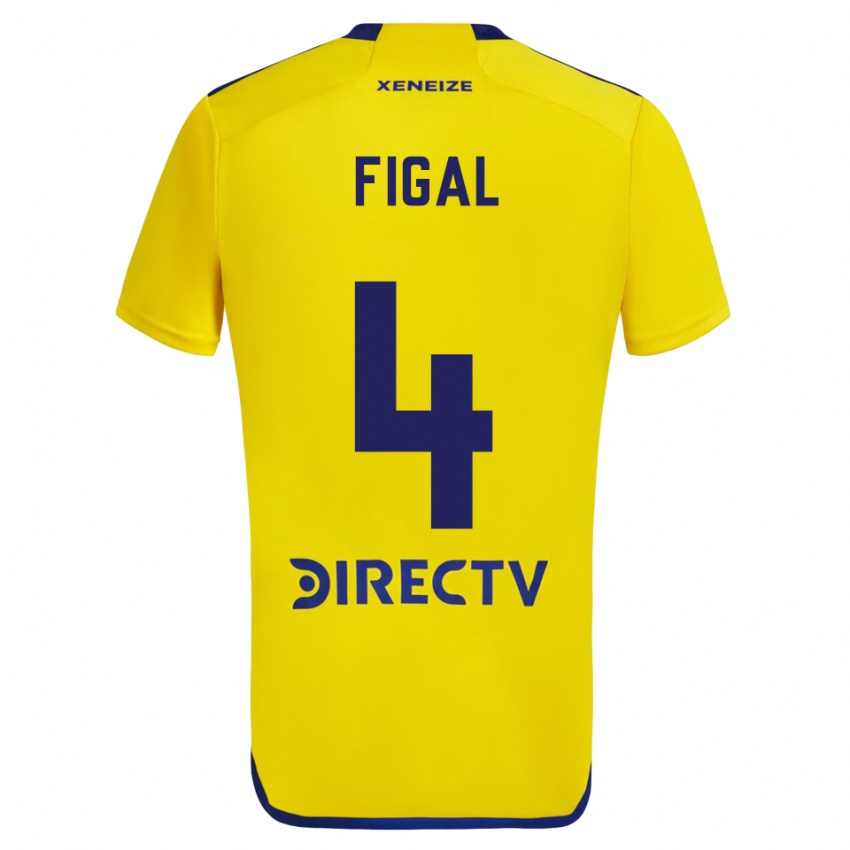 Enfant Maillot Nicolás Figal #4 Jaune Bleu Tenues Extérieur 2024/25 T-Shirt Belgique