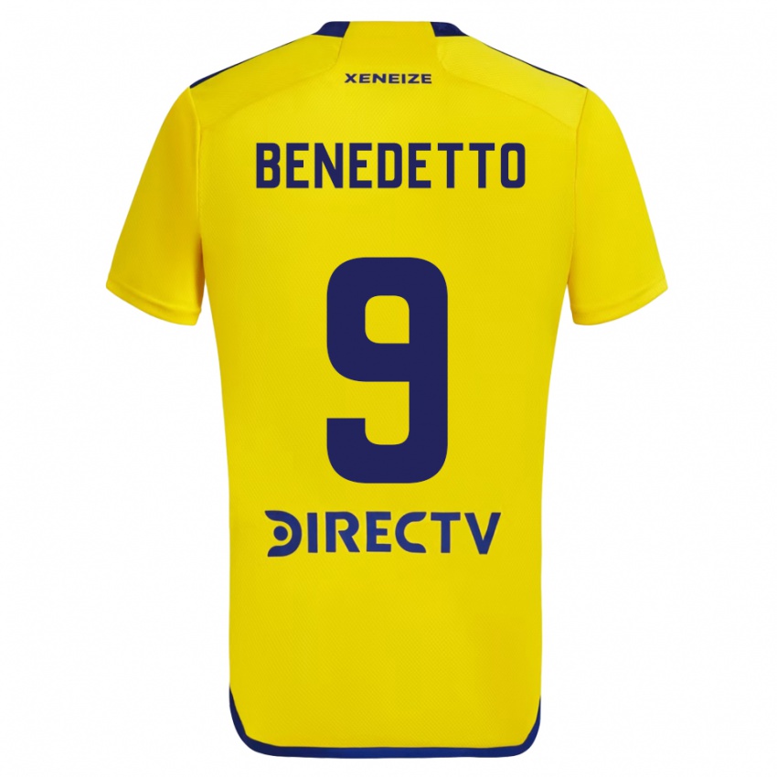 Kinderen Dario Benedetto #9 Geel Blauw Uitshirt Uittenue 2024/25 T-Shirt België