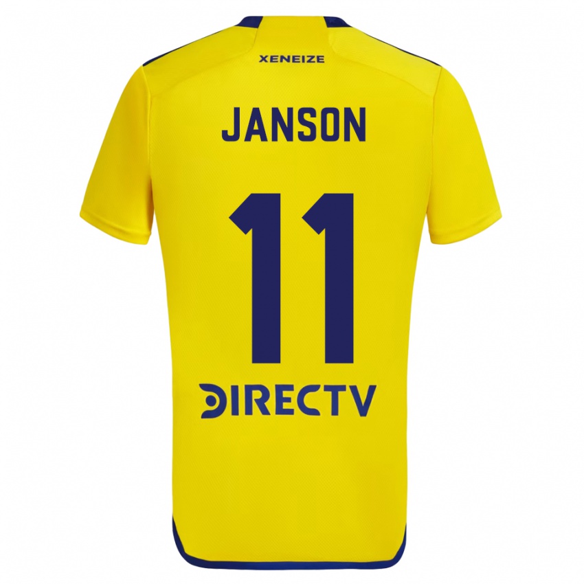 Enfant Maillot Lucas Janson #11 Jaune Bleu Tenues Extérieur 2024/25 T-Shirt Belgique