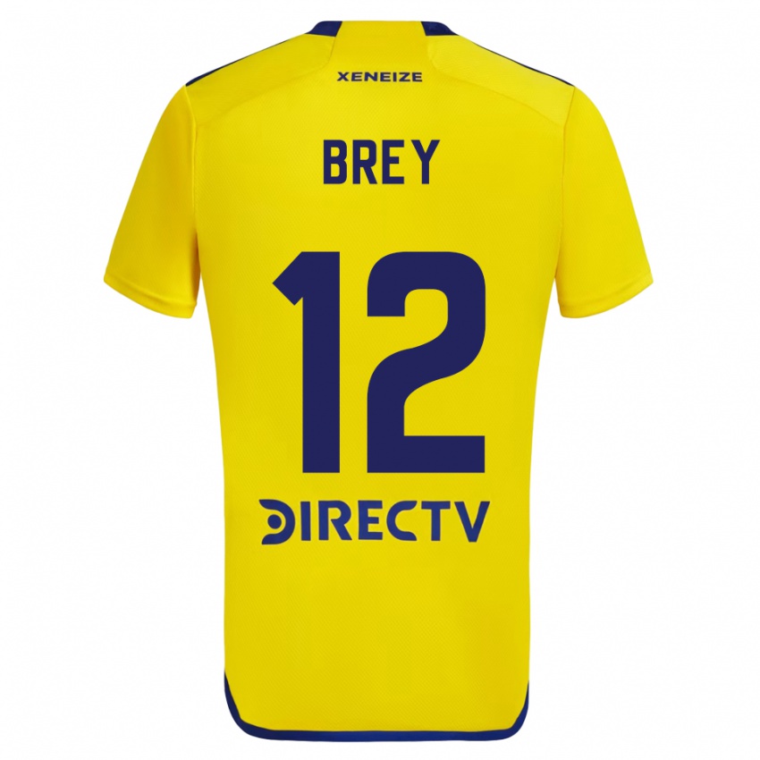 Enfant Maillot Leandro Brey #12 Jaune Bleu Tenues Extérieur 2024/25 T-Shirt Belgique