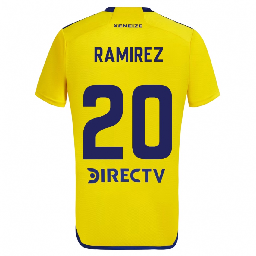 Kinderen Juan Ramirez #20 Geel Blauw Uitshirt Uittenue 2024/25 T-Shirt België